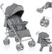 Lionelo Irma Buggy - Grijs/Donker Grijs - Lichtgewicht, Compact en Comfortabel