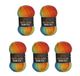 5 Wollbiene Batik Fine 5 x 100 g Wol met Kleurverloop (2060 Bes Oranje Groen Turkoois)