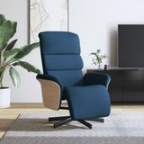 Maison Exclusive fauteuil de relaxation avec repose-pieds, bleu, rembourré