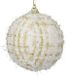 Kaemingk Boule de Noël tissu blanc or argent fil 8 cm incassable