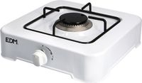 EDM Cuisinière à gaz 1 brûleur - Camping - Blanc - 30 x 30 x 10 cm