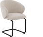 Goossens Eetkamerstoel Noomi - Met Armleuning - Stof - Beige