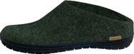 glerups Unisex Wool Slippers Forest Green Rubber Sole Size 35