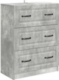 vidaXL Ladekast Betongrijs 66 x 34,5 x 87 cm Bewerkt hout