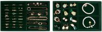 ProCase Sieradenlade Organizer met 2 Sieradenladen, Stapelbare Sieradenlade Organizer, Sieraden Opbergruimte voor Oorbellen en Ringen – Groen