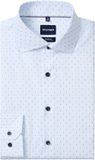 OLYMP No. 6 Six super slim fit overhemd - dobby - lichtblauw dessin - Strijkvriendelijk - Boordmaat: 42 (EU maat: L)