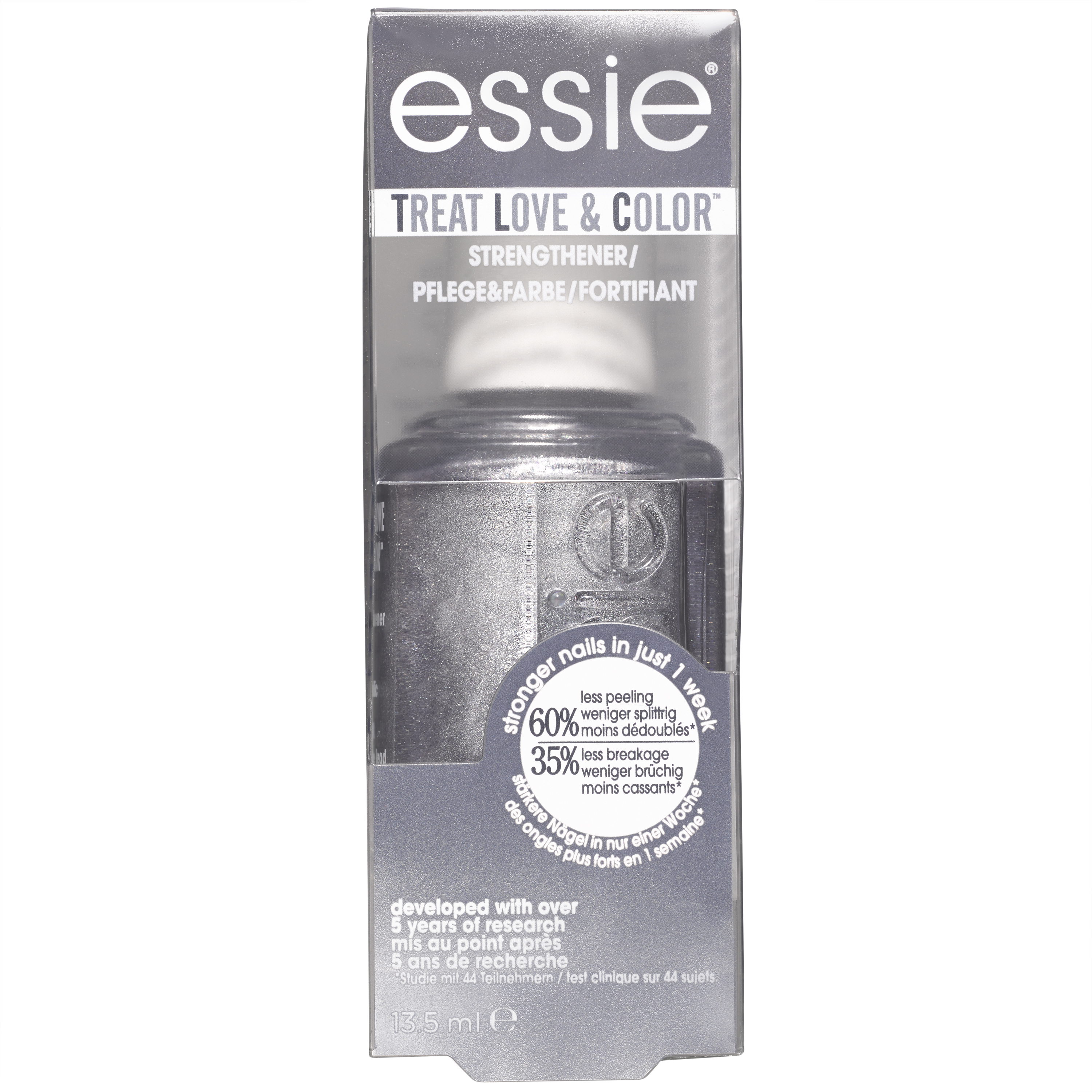 Essie TREAT LOVE & COLOR - 158 steal the lead - grijs - metallic nagelverharder met collageen & camellia-extract - 13,5 ml