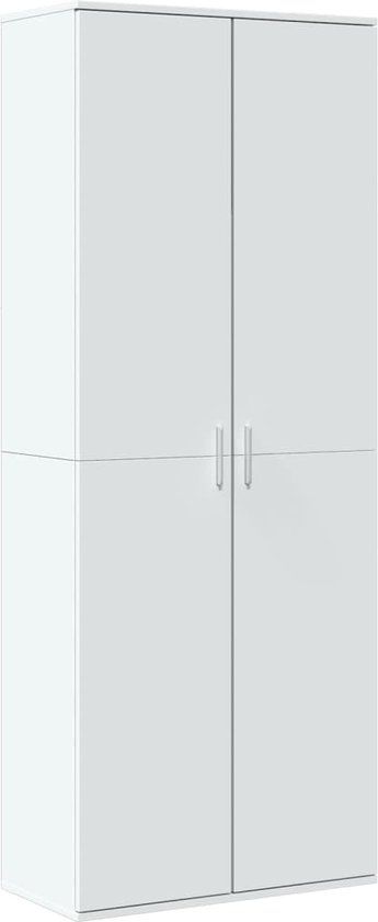 vidaXL Hoge kast 70x35x180 cm bewerkt hout wit