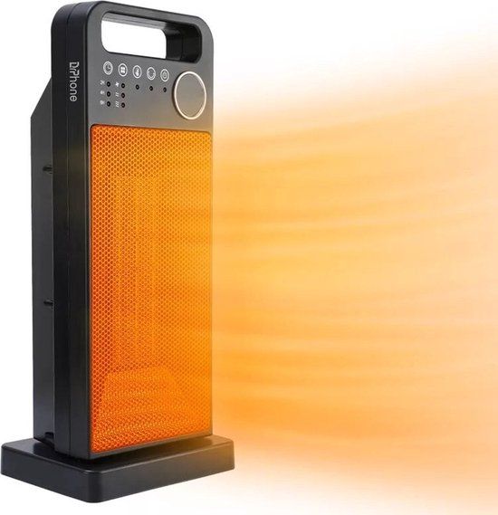 DrPhone PureHeat - 2000W Elektrische Keramische Kachel - Draaifunctie - Zwart