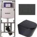 Geberit QeramiQ Dely Toiletset - Diepspoel - Rimless - Inbouwreservoir UP320 - Softclose Zitting - Antraciet Mat Bedieningsplaat