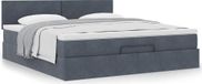 Prolenta Maison Exclusive - Ottoman bedframe met matras, donkergrijs, 180x200 cm, fluweel