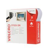 VELCRO® Plakband | Op lengte gesneden sterke haak & lus zelfklevende plakband perfect voor kamerinrichting en thuis, kantoor, garagegebruik | wit | 20 mm x 10 m