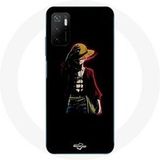 Xiaomi Hoesje Poco M3 Pro 5G uit één stuk manga anime luffy zwarte achtergrond