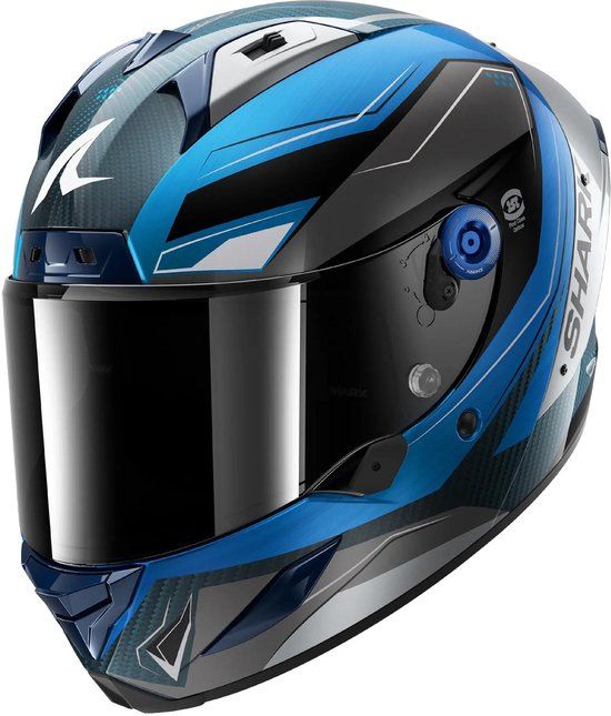 Shark Aeron Mekarium Helm - Integraalhelm - Zilver/blauw - Maat S