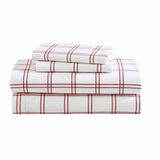 Eddie Bauer Full Sheet Set, Katoen Flanel Beddengoed Set, Geborsteld voor Extra Zachtheid, Gezellige Woondecoratie (Westridge Plaid Oranje, Volledig)