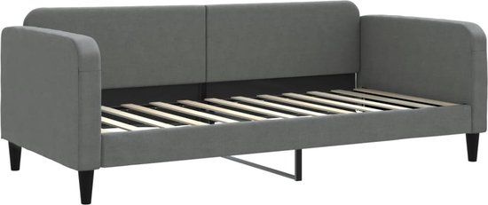 vidaXL Slaapbank - Stof - Donkergrijs - 90x200 cm