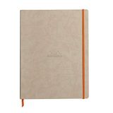 RHODIA 117705C - Soepel Schrift Beige - A4+ - 22 x 29,7 cm - Gelijnd - 160 Afscheurbare pagina's - Clairefontaine Ivoor Papier 90 g/m² - Leeslint, Elastieksluiting - Imitatieleer