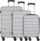 Worldpack Phoenix 4 wielen Kofferset 3-delig - Harde bagage - Combinatieslot - silber