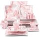 Crystal Bordenset – Service – 12 personnes – 60 pièces – Rose Céramique