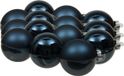 18x stuks kerstversiering kerstballen donkerblauw van glas - 8 cm - mat/glans - Kerstboomversiering