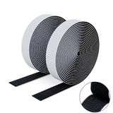 SUTOUG Zelfklevend klittenband, 16 mm x 3 m, duurzame haakband en lusband, extra sterke dubbelzijdige klittenbandsluiting, wandplakstrips voor binnen en buiten, zwart