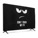 kwmobile Housse TV pour TV 43" - Housse de protection pour téléviseur - Usage intérieur - Design Don't Touch my TV en blanc/noir