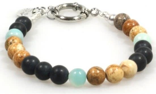 Heaven Eleven - heren armband - Colored Stones 8mm- 21cm voor andere maten zie omschrijving MB128