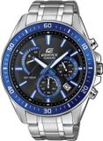 CASIO Edifice EFR-552D-1A2VUEF Quartz Acier inoxydable Argent Noir avec cadran bleu Résistant à l'eau 10 ATM Montre