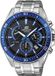 CASIO Edifice EFR-552D-1A2VUEF Quartz Acier inoxydable Argent Noir avec cadran bleu Résistant à l'eau 10 ATM Montre