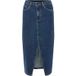ESMARA Jupe en jean pour femme, longueur midi. (Bleu, 36)