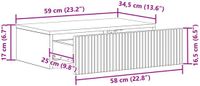 vidaXL Wandgemonteerde Zijtafel 59 x 34,5 x 17 cm Bewerkt hout
