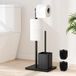 Unyqoos porte-rouleau mat noir avec brosse