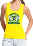 Bellatio Decorations Brazil Geel Brazil drinking team tanktop / mouwloos shirt geel dames - Brazilië kleding L