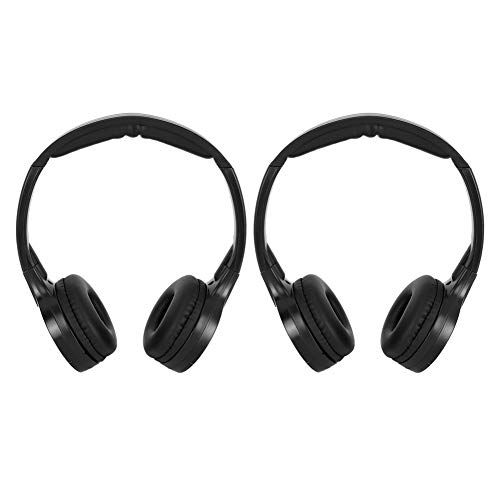 Tbest 2-kanaals Draadloze IR Headset Opvouwbare Hoofdtelefoon,Infrarood Draadloze Hoofdtelefoon IR Stereo o Hoofdtelefoon Oortelefoon vervanging voor Auto Hoofdsteun DVD