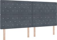 vidaXL LED Hoofdbord Donkergrijs Fluweel 200 cm
