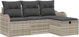 vidaXL Tuinbank Set Poly Rattan Lichtgrijs/Donkergrijs