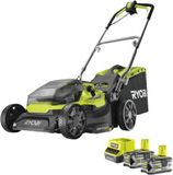 RYOBI 36V hybride grasmaaier, 37 cm maaibreedte, 2 x 5 Ah accu's, mulchfunctie, RY18LMH37A-250