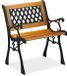 Merkloos Relaxdays Tuinstoel met armleuning - Hout & Gietijzer - 73x62x52.5 cm