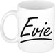 Bellatio Decorations Evie Naam koffiemok - beker - met sierlijke letters - wit
