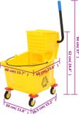 vidaXL Dweilemmer met wringer en wielen 36 L polypropeen geel