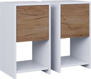Vicco Evo Nachtkastje – Set van 2 Eik wit/goud