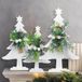 Merkloos / Sans marque Shenzhen Haorui Industrial Technology Co., Ltd. Houten kerstboom mini tafel kerstboom van hout wit met klokken voor kerstdecoraties - Set van 3 stuks