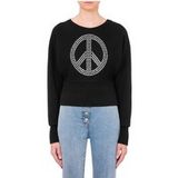 Moschino Pull en laine mélangée avec symbole de paix Noir Taille : XS