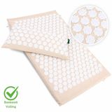 MindBaas - Spijkermat - Spijkerkussen Deluxe Set - Crème - 74 x 44 cm