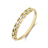 Lucardi 14 karaat geelgouden ring met panthere schakel