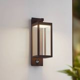 Lucande Ferdinand Applique d'extérieur LED, couleur rouille, capteur, IP54