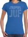 Bellatio Decorations Shoppartners Bv Glitter Super Juf t-shirt blauw met steentjes/ rhinestones voor dames - Lerares cadeau shirts - Glitter kleding/foute party outfit XXL