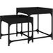 Tables d'appoint 2 pcs noir bois d'ingénierie