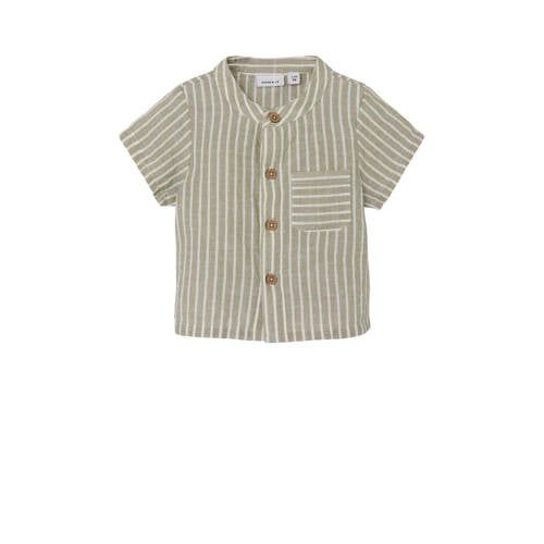 NAME IT BABY baby gestreept overhemd groen
