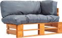 vidaXL Banc de jardin avec coussins gris pin